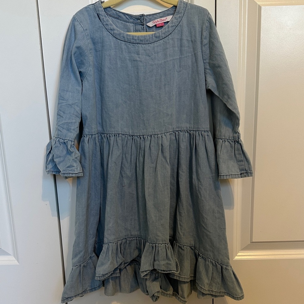 Ruffle Butts Blue Casual Kids Dress
